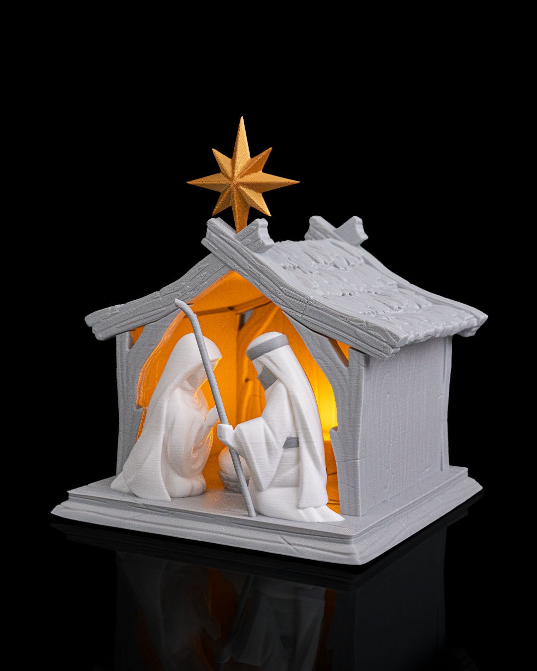 Glowing Nativity Tealight Lamp
