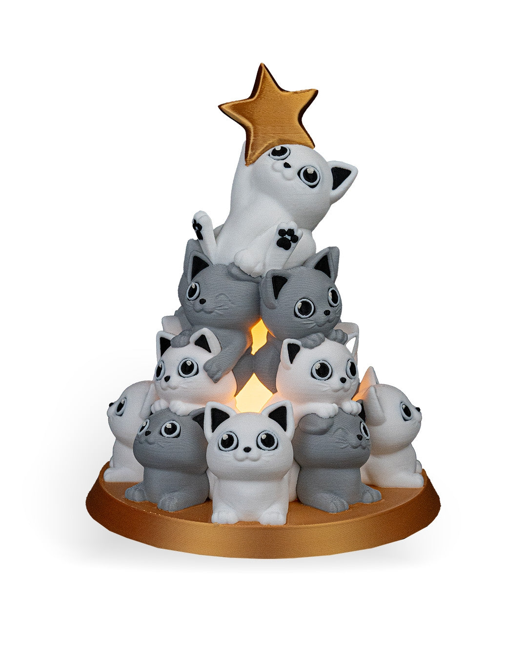 Cat in Christmas Tree Tealight Lamp