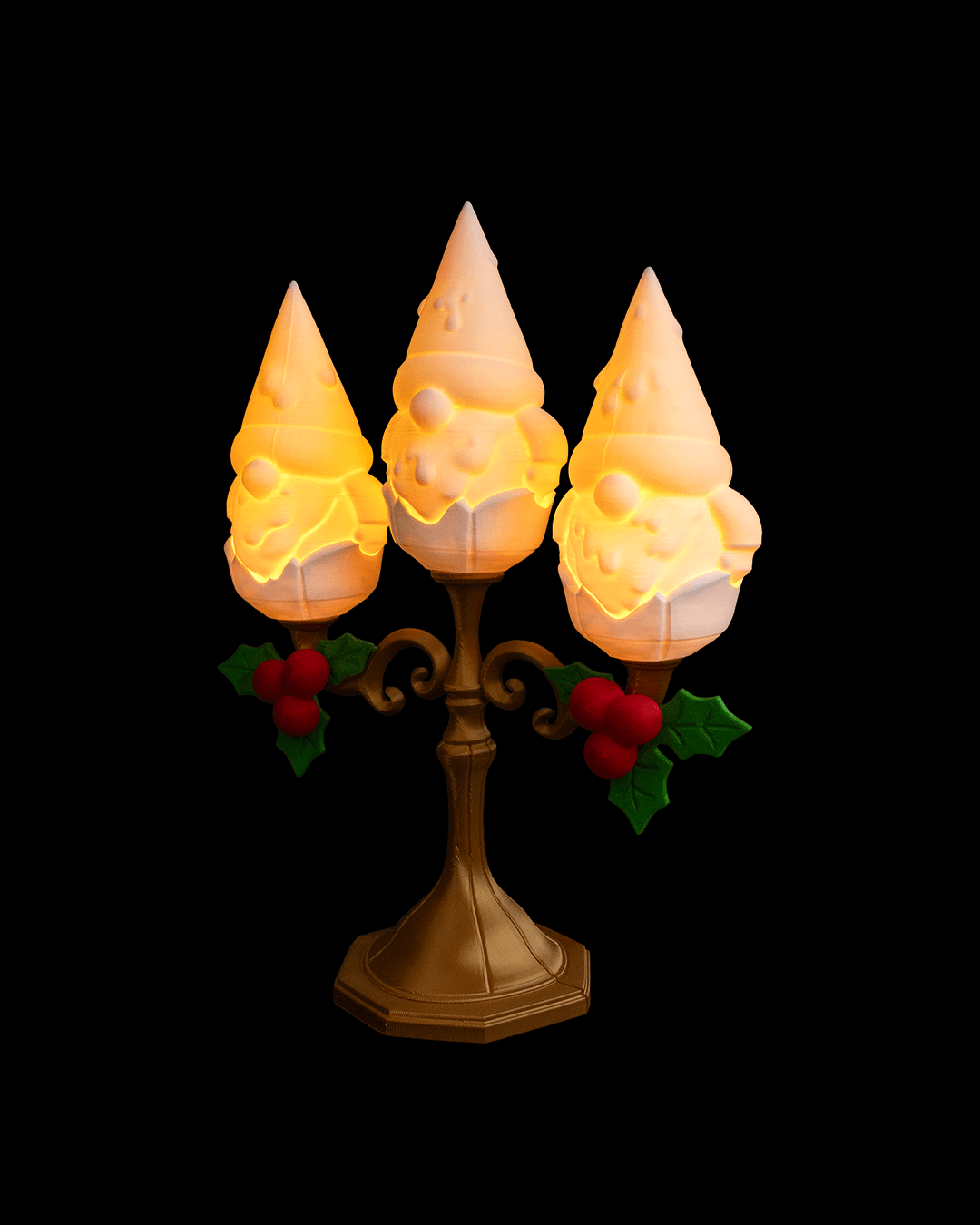 Christmas Gnome Candelabra Tealight Lamp