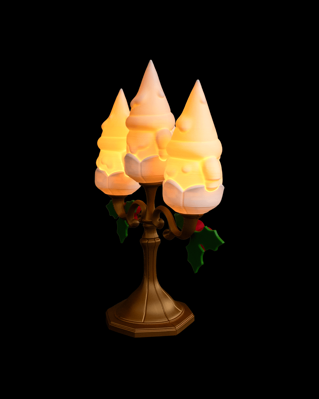 Christmas Gnome Candelabra Tealight Lamp