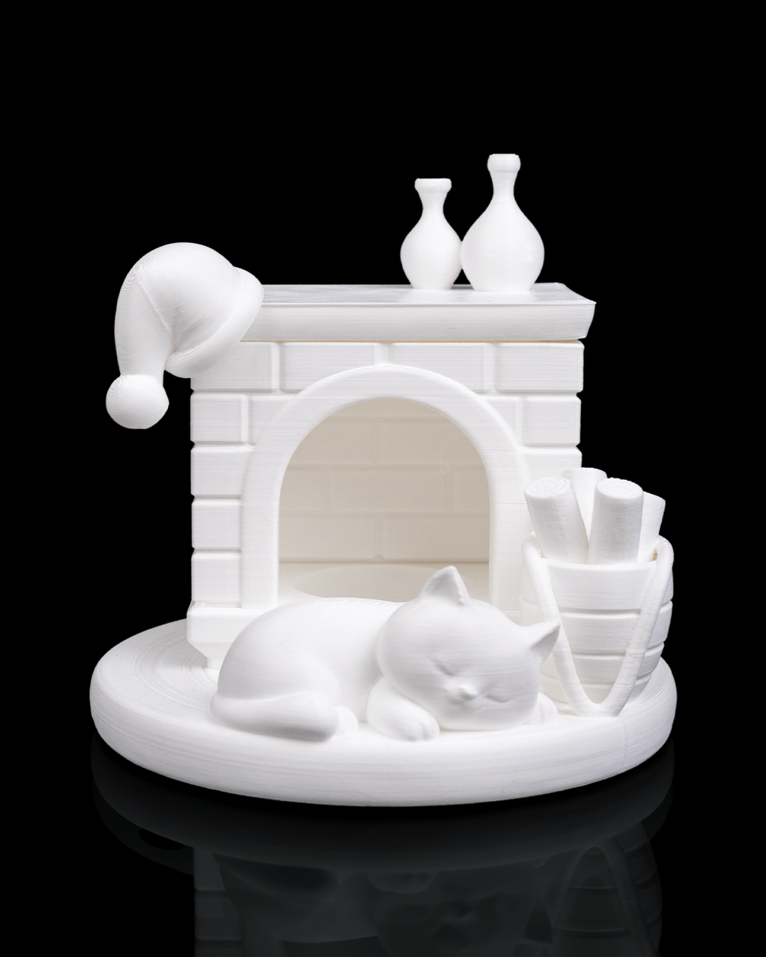 Sleeping Cat Christmas Tealight Lamp