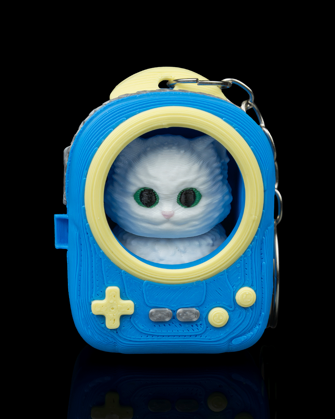 Gamer Turkish Angora Cat Backpack Charm