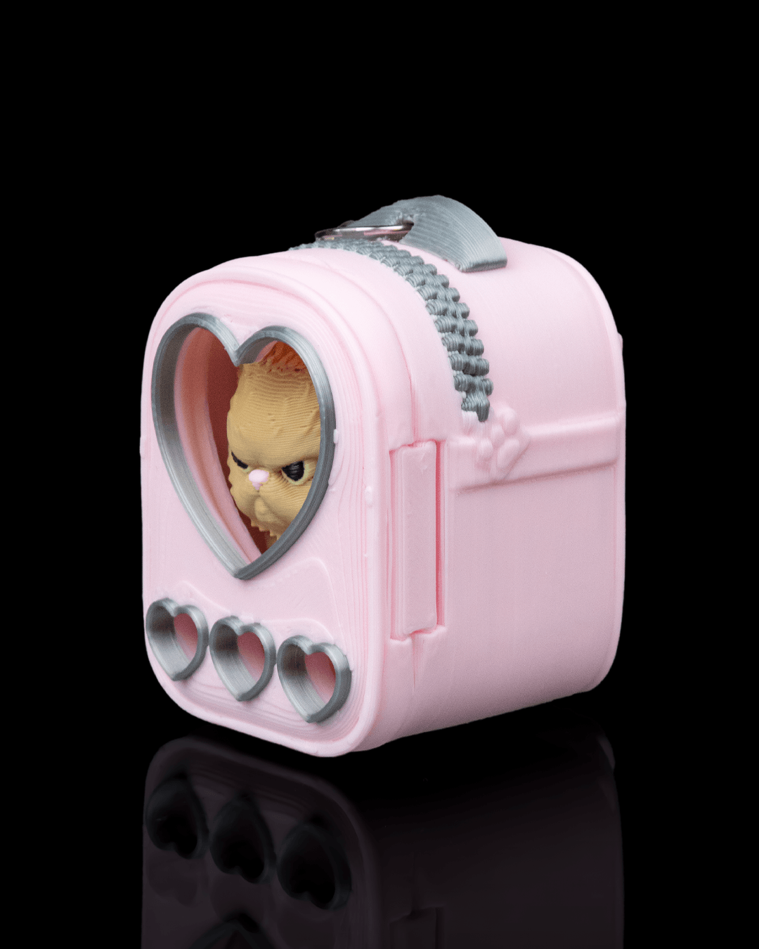 Grumpy Persian Cat Backpack Charm